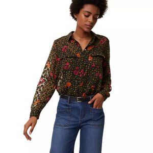 Loft  floral button up blouse szM